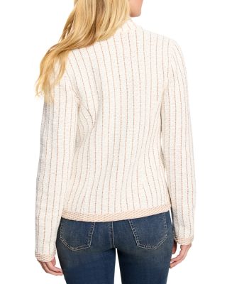 Pinstriped Notched Collar Jacket