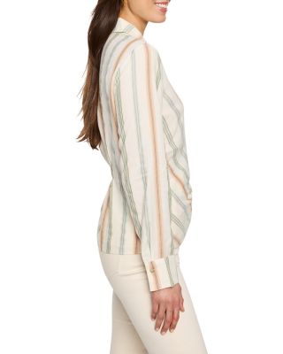 Striped Faux Wrap Top