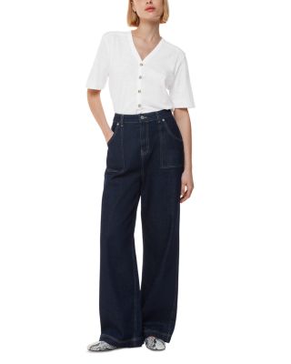 Ella V Neck Button Down Shirt