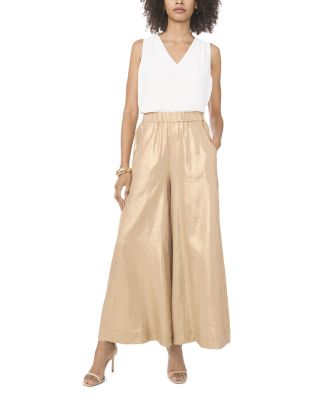 Metallic Wide Leg Pants
