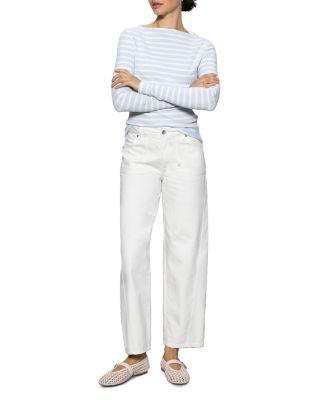 District High Rise Column Ankle Jeans in Bleached White