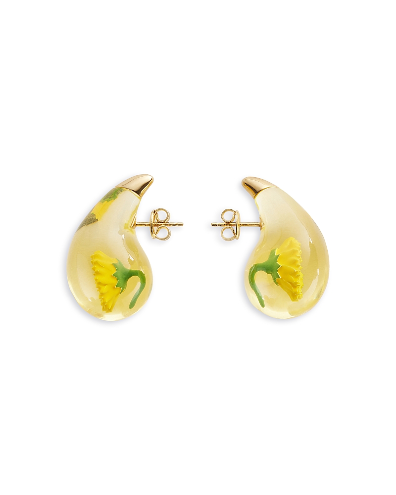 Bottega Veneta Kleine Drop Ohrringe In Clear/yellow
