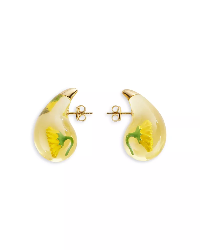 Bottega Veneta Small Sunflower Drop Earrings in 18K Gold Plated Sterling Silver