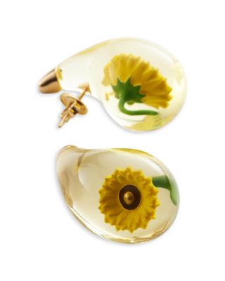 Small Sunflower Drop Earrings in 18K Gold Plated Sterling Silver