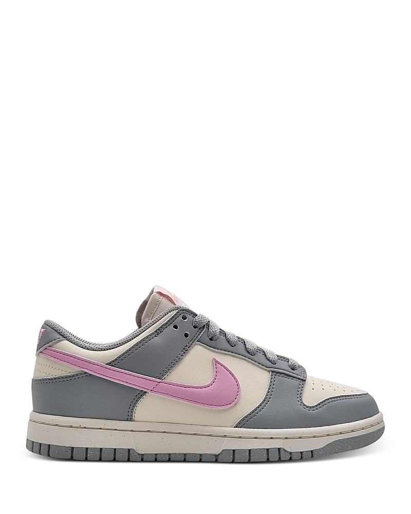 Nike Women's Dunk Low Top Next Nature Sneakers In Light Smoke Gray/pink Rise