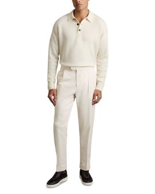 Jacob Relaxed Fit Quarter Button Long Sleeve Wool Knit Polo