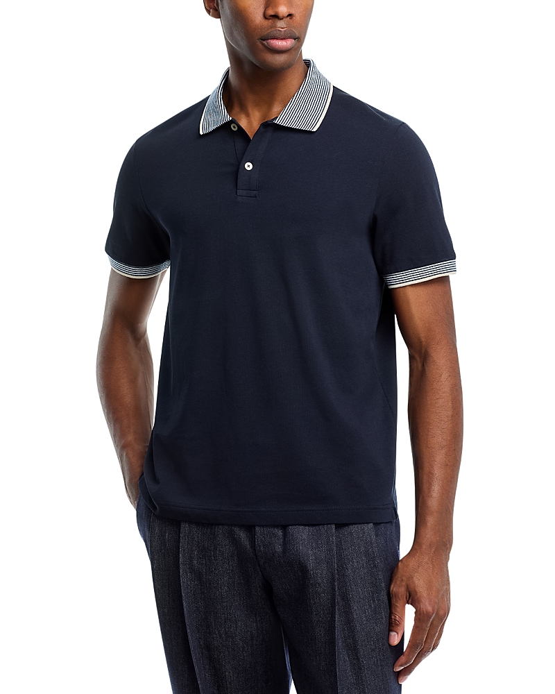 The Men's Store at Bloomingdale's Striped Trim Cotton Polo Shirt - Exclusive