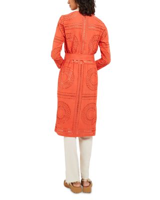 Eyelet Open Front Long Jacket