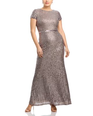 Belted Sequin Gown - Exclusive