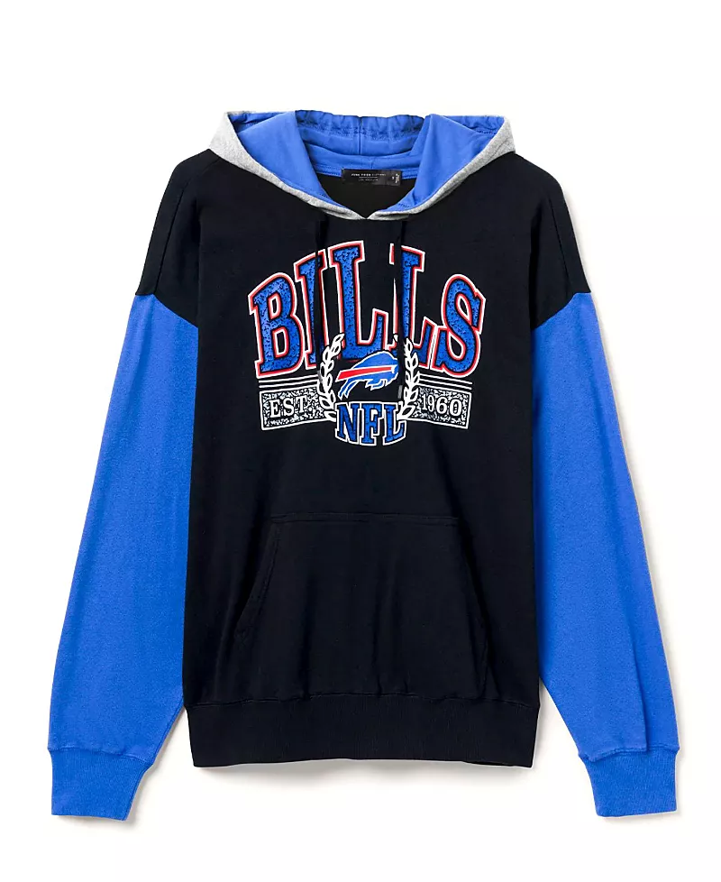 Junk Food Clothing Unisex Nfl Buffalo Bills Tri Color Block Hoodie