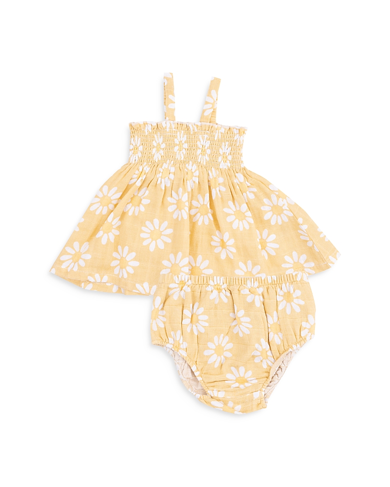 Angel Dear Girls' Mod Daisy Smocked Top & Bloomer Set - Baby In Yellow