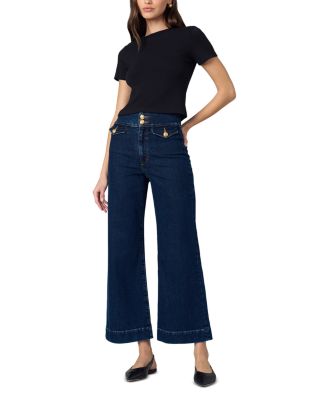 The Elia High Rise Wide Leg Ankle Jeans in Magnetic