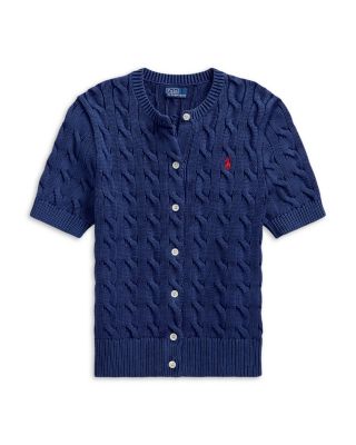 Ralph Lauren Cable Knit Cotton Short Sleeve Cardigan