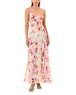 Kamila Ruffle Cowl Neck Gown