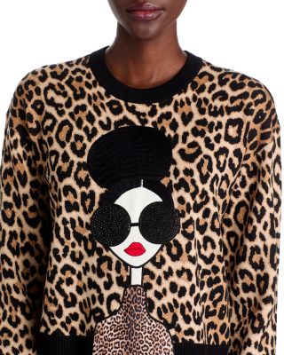 Alice and Olivia Gleeson Stace Face Sweater | Bloomingdale's Women