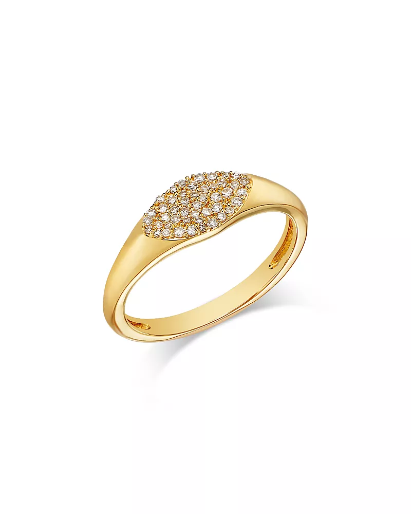 Bloomingdale's Fine Collection Diamond Pave Pinky Ring in 14K Yellow Gold, 0.10 tcw