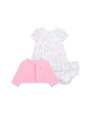 Little Me - Girls' Tulips Dress, Bloomers & Cardigan Set - Baby