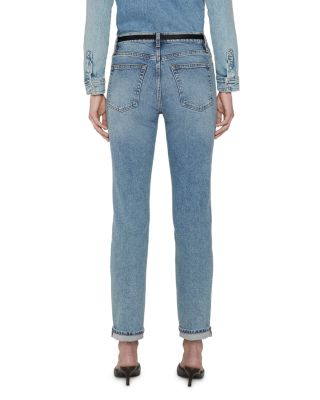 The Borrowed High Rise Ankle Slim Leg Jeans in Ricochet