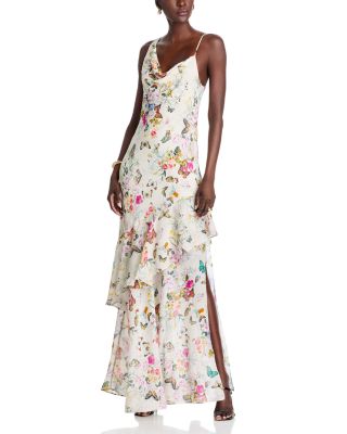 Viola Asymmetric Cowl Neck Gown