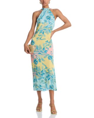 Printed Halter Midi Dress - Exclusive 