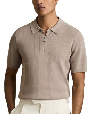 REISS - Bart Textured Half Zip Polo Shirt