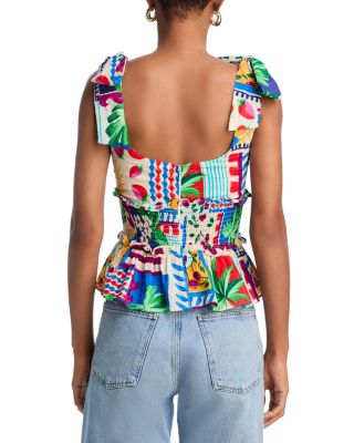 Cherry Smocked Tie Tank Top - Exclusive