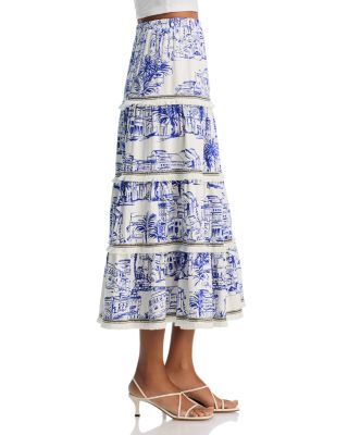 City Palm Fringe Trim Top - Exclusive & Midi Skirt - Exclusive