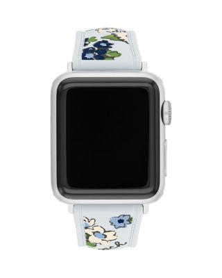 COACH - Apple Watch&reg; Blue Floral Print Silicone Strap, 38/40/41mm