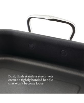 Provisions 16.5-Inch Clad Stainless Steel Nonstick Roaster with Rack, Large