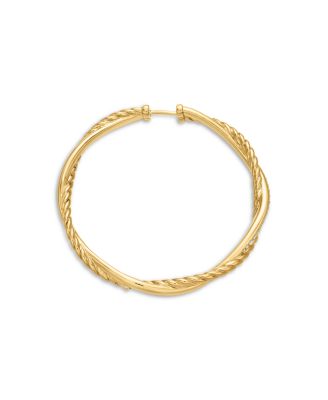 18K Yellow Gold Petite Infinity Hoop Earrings with Pav&eacute; Diamonds