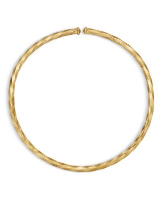 Cable Edge Collar Necklace in Recycled 18K Yellow Gold, 14"
