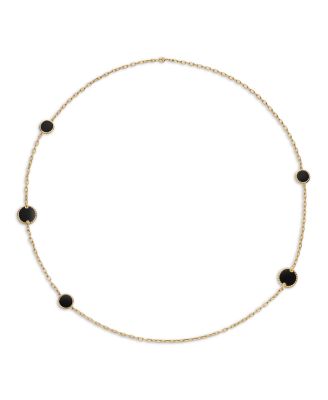 18K Yellow Gold DY Elements&reg; Station Necklace with Black Onyx & Mother of Pearl, 36"
