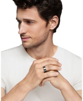 Men's Gray Titanium 8.5mm Beveled Band