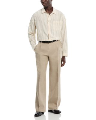 Regular Fit Wide Leg Wool Pants