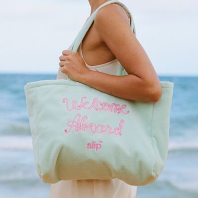 Pure Silk Les Vacances Travel Pillow &amp; Beach Bag