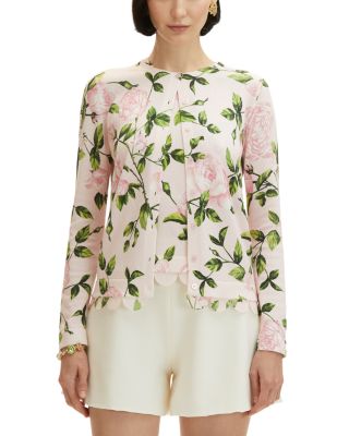 Oscar de la Renta - English Rose Print Cardigan