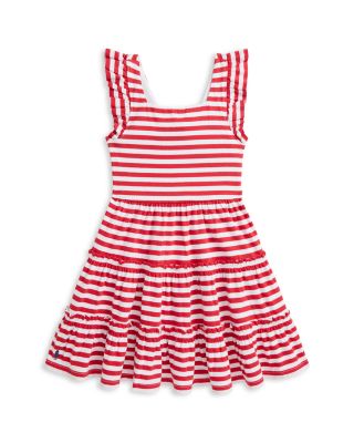 Ralph Lauren - Girls' Striped Ruffled Cotton Jersey Dress - Little Kid