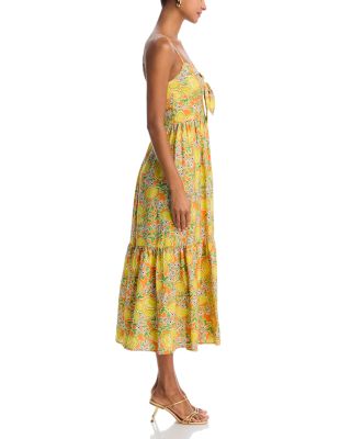 Lemon Tie Front Midi Dress - Exclusive