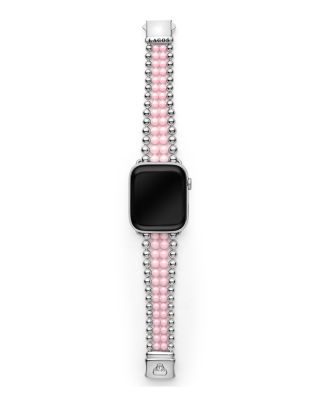 Stainless Steel & Pink Ceramic Smart Caviar Watch Band for Apple Watch&reg;