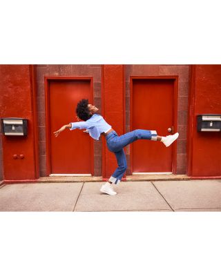 Cuffed Denim Skimmer Leggings in Dark Rinse