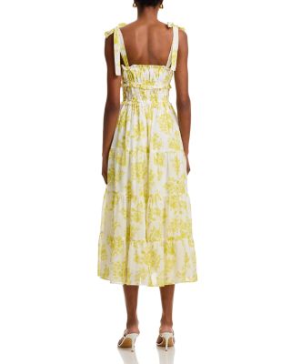 AQUA Floral Tie Strap Midi Dress - Exclusive | Bloomingdale's