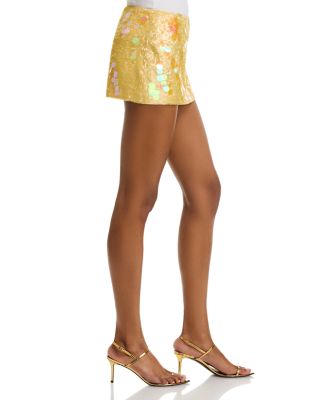 Guizio Low Rise Paillette Skirt