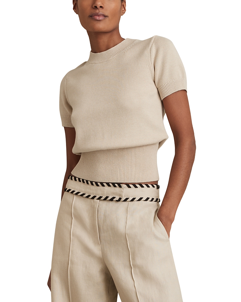 Shop Reiss Anita Crewneck Top In Neutral