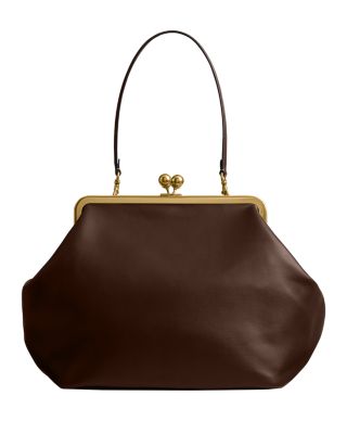 Medium Leather Kisslock Frame Bag