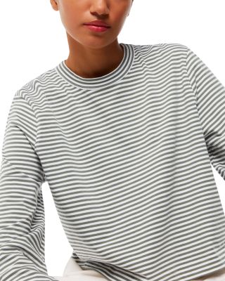 Striped Long Sleeve Crop Tee
