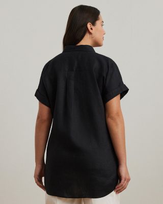 Plus Short Sleeve Button Up Shirt