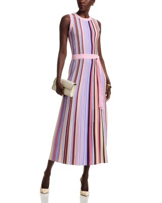 Rib Knit Striped Maxi Dress