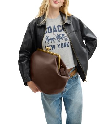Medium Leather Kisslock Frame Bag