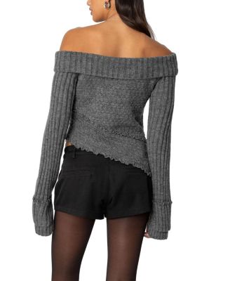 Mikkie Asymmetric Fold Over Knit Top