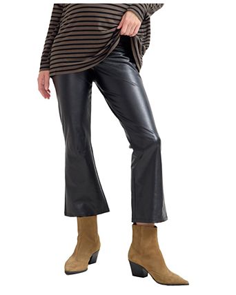 The Stretch Leather Maternity Crop Flare